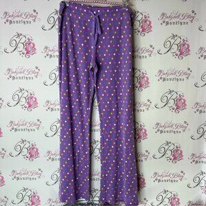 Lver pants polka dot waffle knit thermal Purple Lounge Pants with Polka Dots